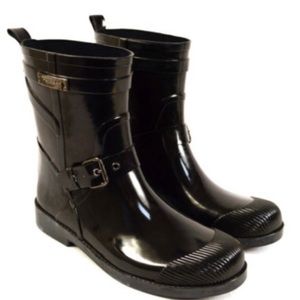 Coach Lester Rainboots, black, womens, size 7
